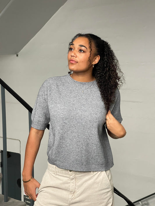 Arabella knitted t-shirt - Grey
