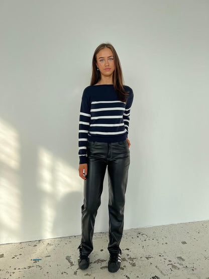 Emmy knit - navy/white