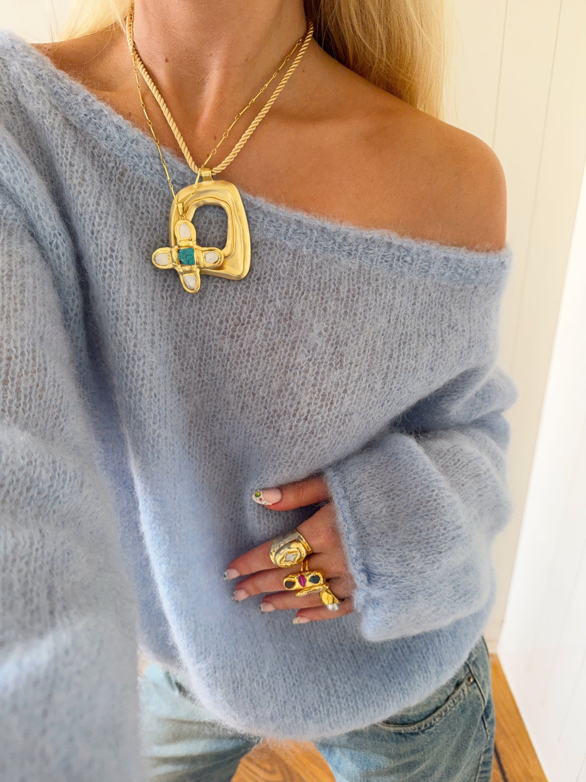 Scandivv fluffy knit - Baby blue
