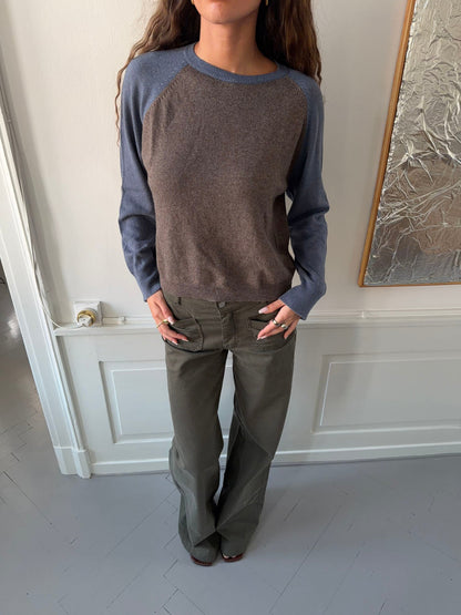 Oliva knit sweater - Blue/brown
