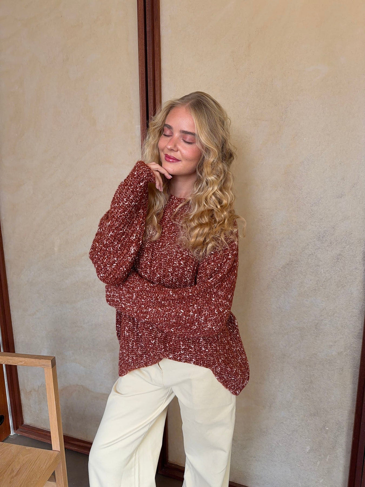 Lunuda knit sweater – Rust/orange