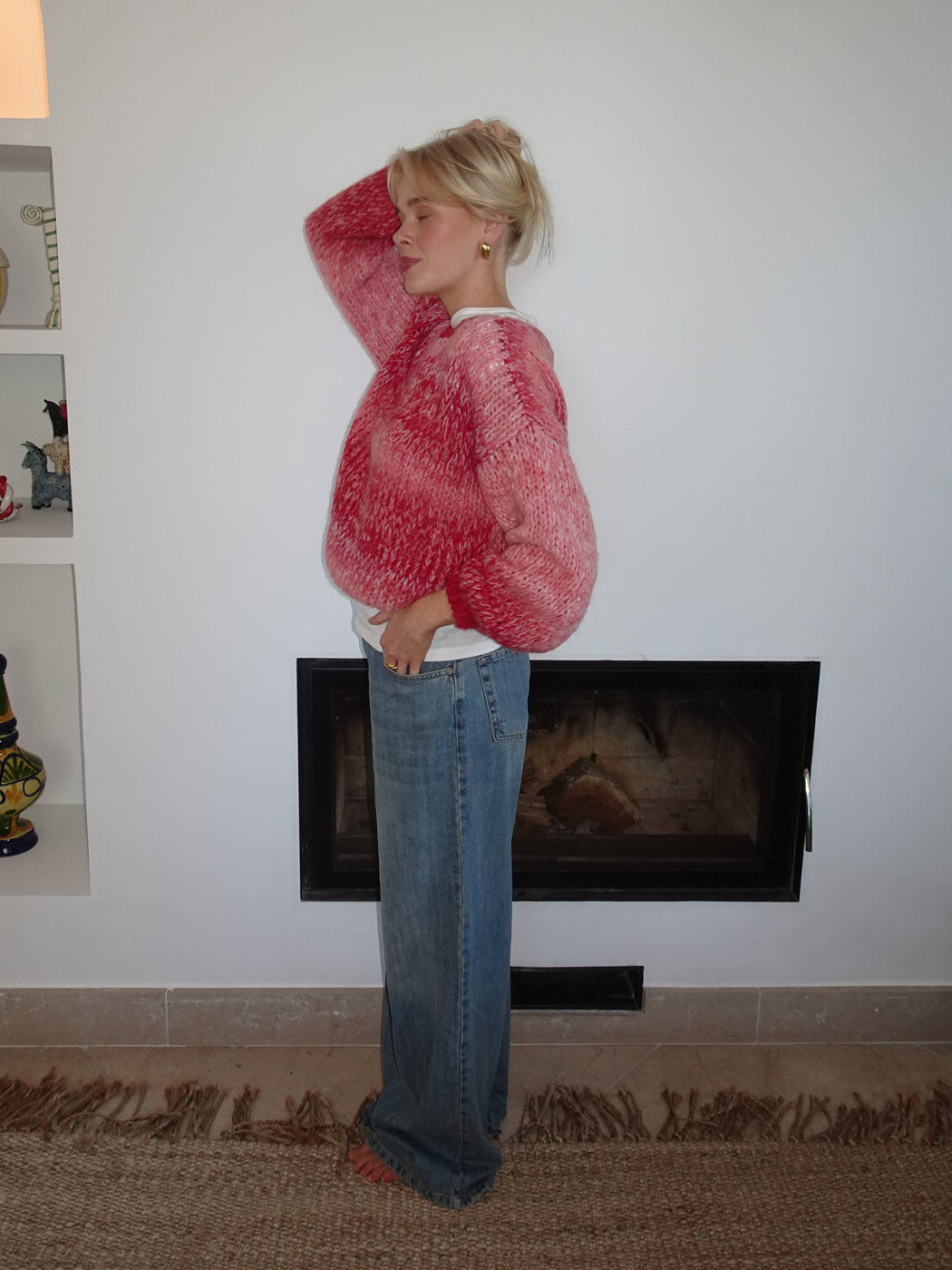 Pastana knitted sweater – Pink/red