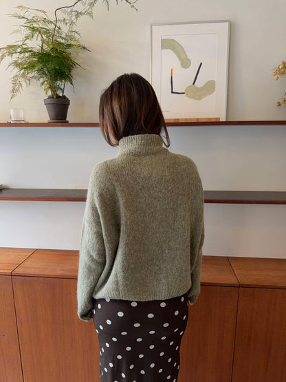 Kami zip up knit sweater – Green