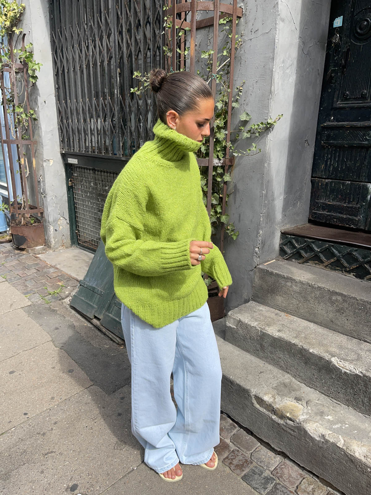 Valdamara oversized turtleneck – Lime Green