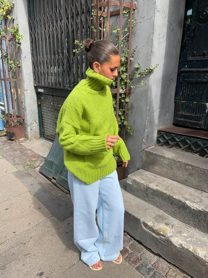 Valdamara oversized turtleneck – Lime Green